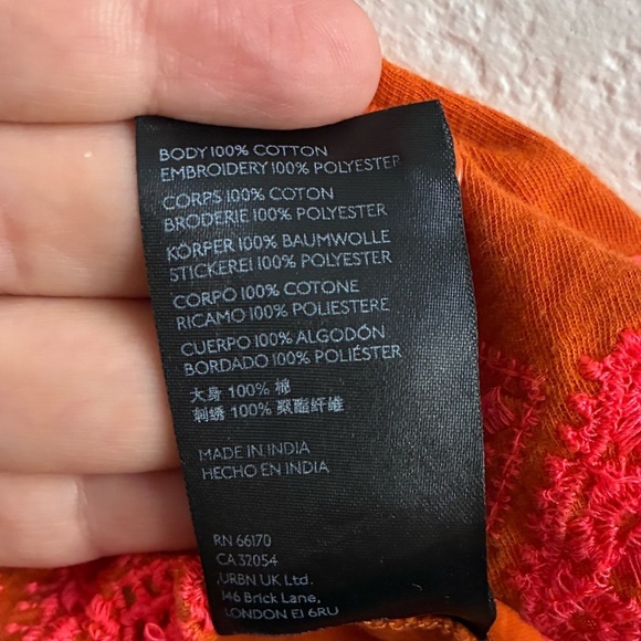 Anthropologie Rica Embroidered Top Orange XS - Picture 13 of 14